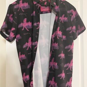 Retro Rifle Machine Gun Tactical collared button up tee